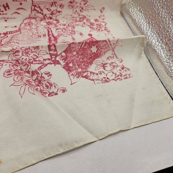 1945 Surrender Of Japan Silk Map Handkerchief Souvenir - Nippon Times 17x17 Used - Picture 4 of 14